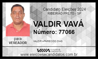 Candidato VALDIR VAVÁ 2024 - RIBEIRÃO PRETO - Eleições