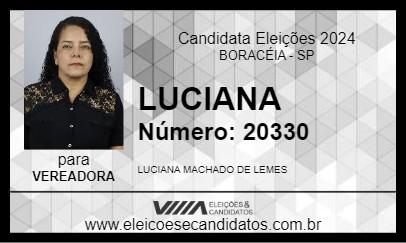 Candidato LUCIANA 2024 - BORACÉIA - Eleições