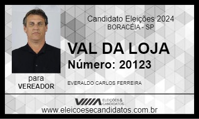 Candidato VAL DA LOJA 2024 - BORACÉIA - Eleições