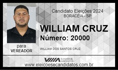 Candidato WILLIAM CRUZ 2024 - BORACÉIA - Eleições