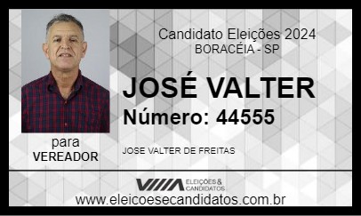 Candidato JOSÉ  VALTER 2024 - BORACÉIA - Eleições