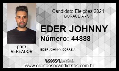 Candidato EDER JOHNNY 2024 - BORACÉIA - Eleições