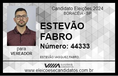 Candidato ESTEVÃO FABRO 2024 - BORACÉIA - Eleições