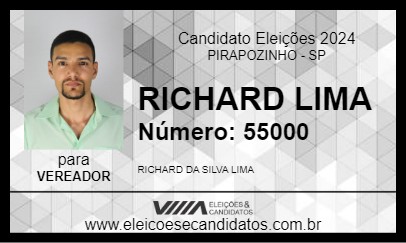 Candidato RICHARD LIMA 2024 - PIRAPOZINHO - Eleições