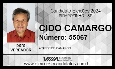 Candidato CIDO CAMARGO 2024 - PIRAPOZINHO - Eleições