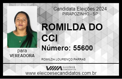 Candidato ROMILDA PARRAS 2024 - PIRAPOZINHO - Eleições