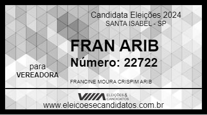 Candidato FRAN ARIB 2024 - SANTA ISABEL - Eleições