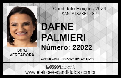 Candidato DAFNE PALMIERI 2024 - SANTA ISABEL - Eleições