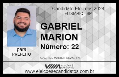 Candidato GABRIEL MARION 2024 - ELISIÁRIO - Eleições