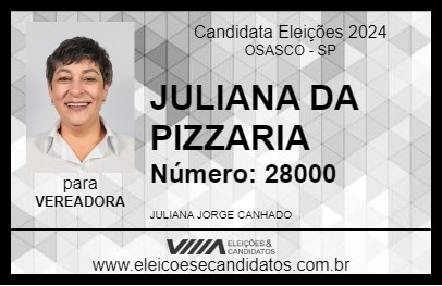 Candidato JULIANA DA PIZZARIA 2024 - OSASCO - Eleições