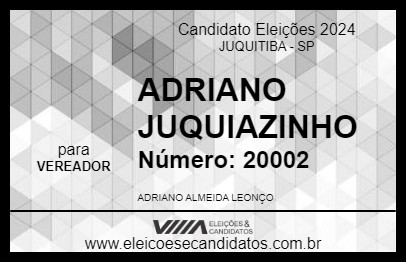 Candidato ADRIANO JUQUIAZINHO 2024 - JUQUITIBA - Eleições