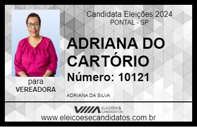 Candidato ADRIANA DO CARTÓRIO 2024 - PONTAL - Eleições