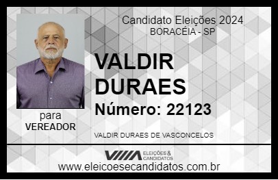 Candidato VALDIR DURAES 2024 - BORACÉIA - Eleições