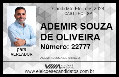 Candidato PASTOR ADEMIR 2024 - CASTILHO - Eleições