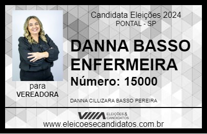 Candidato DANNA BASSO ENFERMEIRA 2024 - PONTAL - Eleições