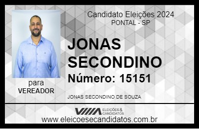 Candidato JONAS SECONDINO 2024 - PONTAL - Eleições