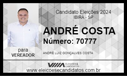 Candidato ANDRÉ COSTA 2024 - IBIRÁ - Eleições