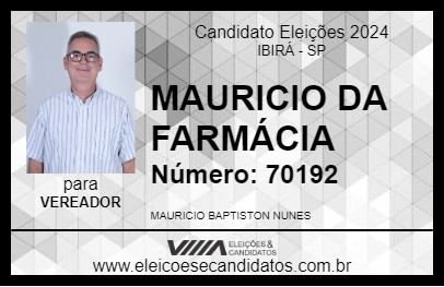 Candidato MAURICIO DA FARMÁCIA 2024 - IBIRÁ - Eleições