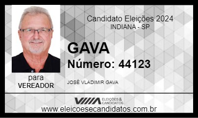 Candidato GAVA 2024 - INDIANA - Eleições