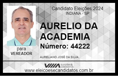 Candidato AURELIO DA ACADEMIA 2024 - INDIANA - Eleições