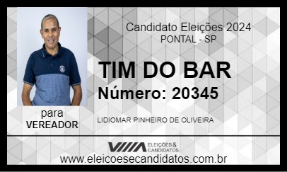 Candidato TIM DO BAR 2024 - PONTAL - Eleições