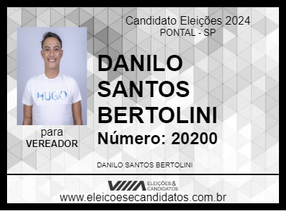 Candidato DANILO SANTOS BERTOLINI 2024 - PONTAL - Eleições