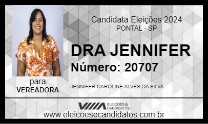 Candidato DRA JENNIFER 2024 - PONTAL - Eleições