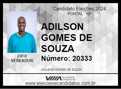 Candidato ADILSON GOMES DE SOUZA 2024 - PONTAL - Eleições