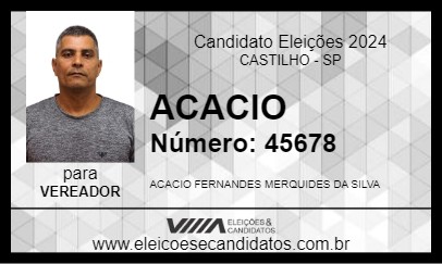 Candidato ACACIO MERQUIDES 2024 - CASTILHO - Eleições