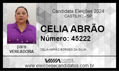 Candidato CELIA ABRÃO 2024 - CASTILHO - Eleições