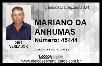 Candidato MARIANO DA ANHUMAS 2024 - CASTILHO - Eleições