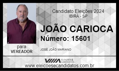 Candidato JOÃO CARIOCA 2024 - IBIRÁ - Eleições