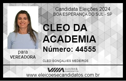 Candidato CLEO DA ACADEMIA 2024 - BOA ESPERANÇA DO SUL - Eleições