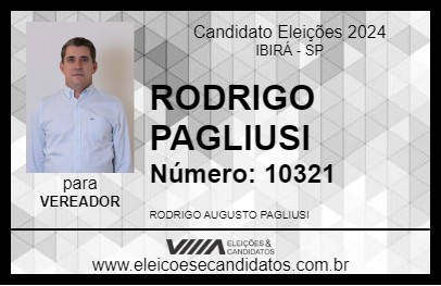 Candidato RODRIGO PAGLIUSI 2024 - IBIRÁ - Eleições