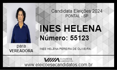 Candidato INES HELENA 2024 - PONTAL - Eleições