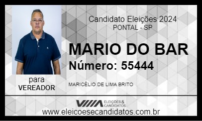 Candidato MARIO DO BAR 2024 - PONTAL - Eleições