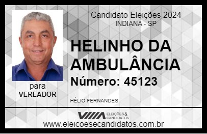 Candidato HELINHO DA AMBULÂNCIA 2024 - INDIANA - Eleições