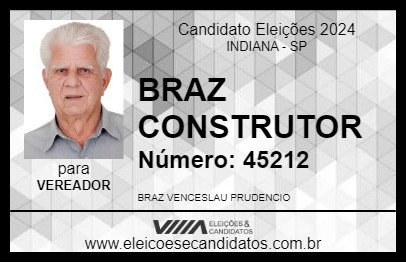 Candidato BRAZ CONSTRUTOR 2024 - INDIANA - Eleições