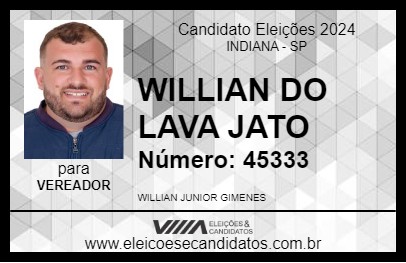 Candidato WILLIAN DO LAVA JATO 2024 - INDIANA - Eleições