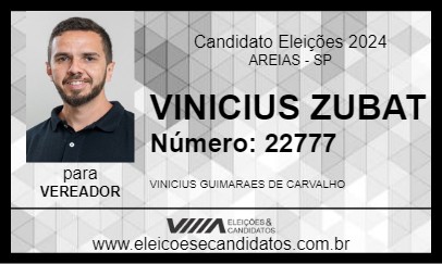 Candidato VINICIUS ZUBAT 2024 - AREIAS - Eleições