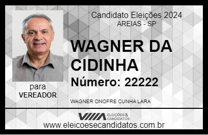 Candidato WAGNER DA CIDINHA 2024 - AREIAS - Eleições