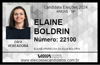 Candidato ELAINE BOLDRIN 2024 - AREIAS - Eleições