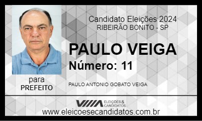 Candidato PAULO VEIGA 2024 - RIBEIRÃO BONITO - Eleições