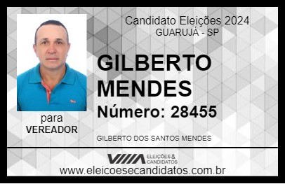 Candidato GILBERTO MENDES 2024 - GUARUJÁ - Eleições