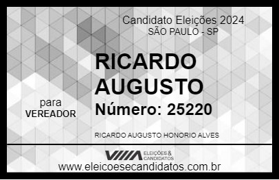 Candidato RICARDO AUGUSTO 2024 - SÃO PAULO - Eleições