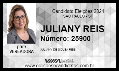 Candidato JULIANY REIS 2024 - SÃO PAULO - Eleições