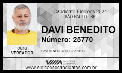 Candidato DAVI BENEDITO 2024 - SÃO PAULO - Eleições