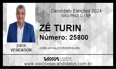 Candidato ZÉ TURIN 2024 - SÃO PAULO - Eleições