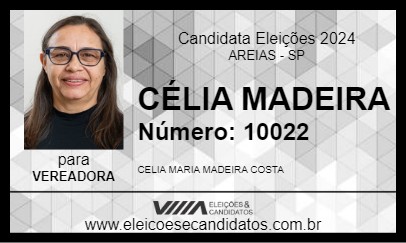 Candidato CÉLIA MADEIRA 2024 - AREIAS - Eleições