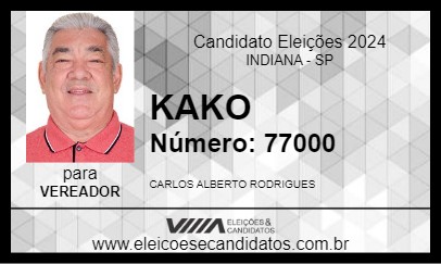 Candidato KAKO 2024 - INDIANA - Eleições